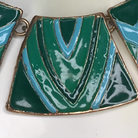 Rare vintage retro enamel jewellery - Picture 6 of 8